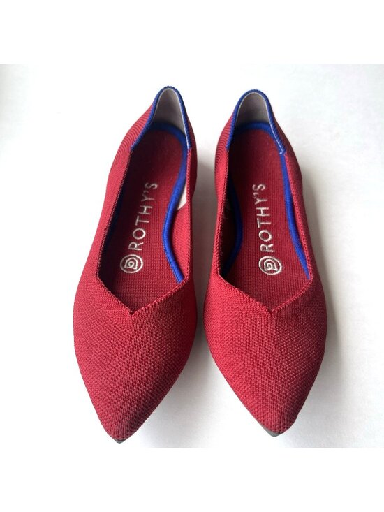 Rothy’s Shoes - Rothy’s The Point Ballet Flats Retired Chili Red Pattern Size 6 Recycled